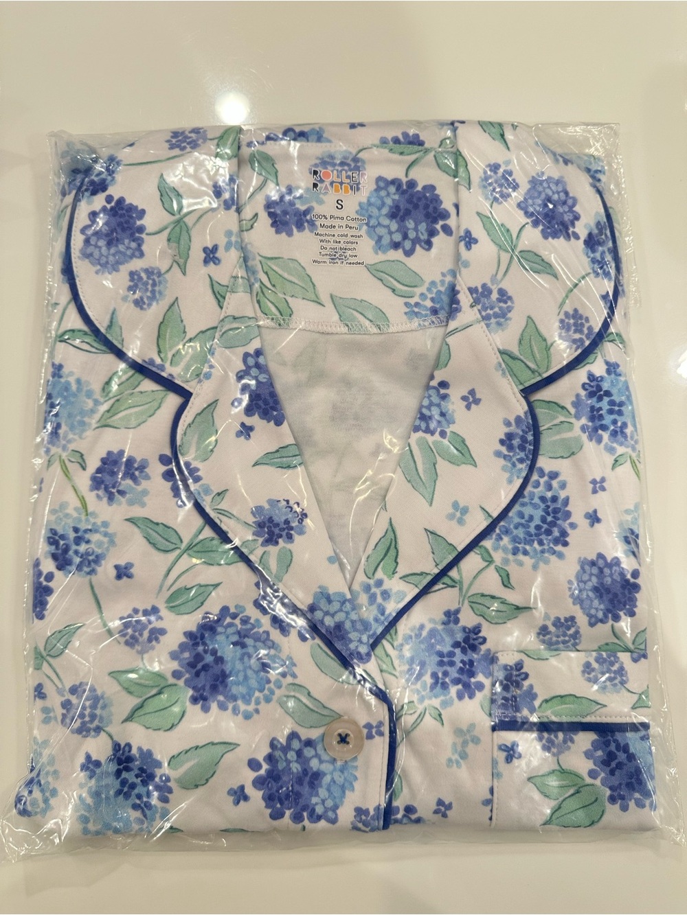 Roller Rabbit Ditsy Hydrangea Polo  Pajama Set